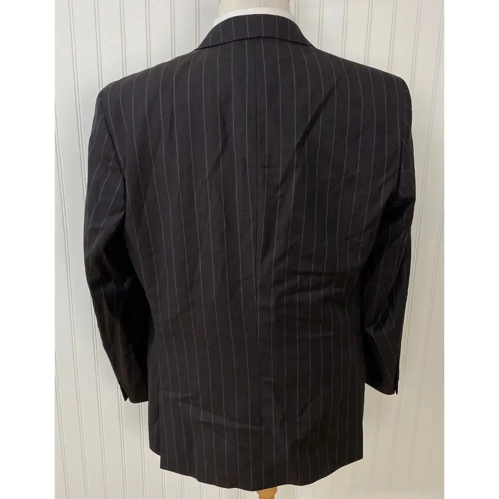 Peter Millar 2-button wool purple pin-stripe blazer suit jacket sport coat 46R